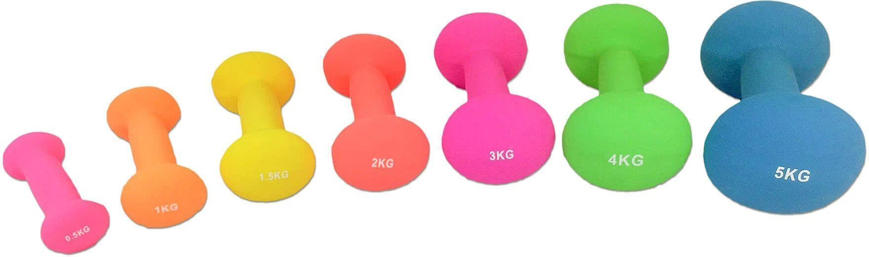 Neopreniniai hanteliai TUNTURI 2x 0,5-5kg (Svoris: 2 x 2kg)
