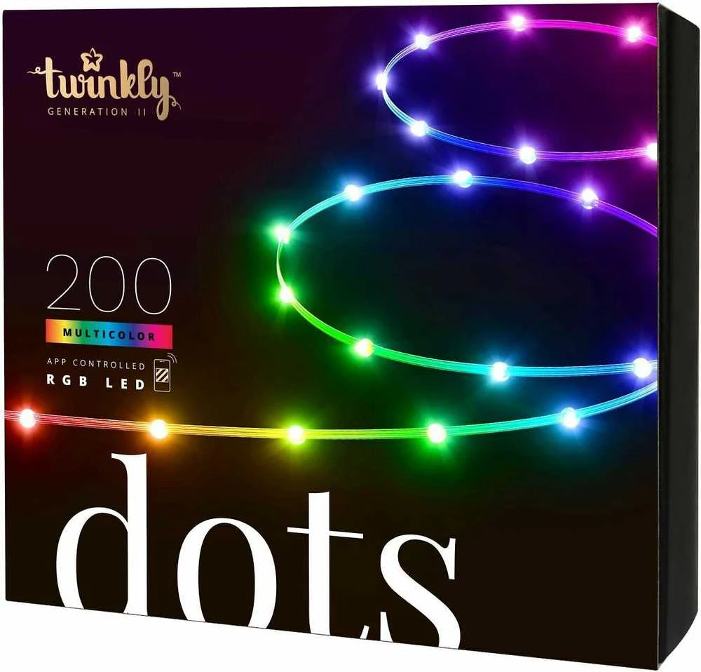 Lubinis šviestuvas „Twinkly | Dots“ išmaniosios LED lemputės 200 RGB (daugiaspalvės), 10 m, skaidrios | RGB – daugiau nei 16 mln. spalvų