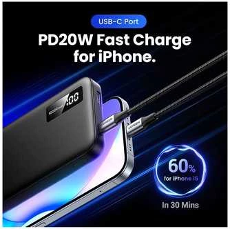 LiPo išorinis akumuliatorius (Powerbank) 10000mAh 22.5W USB-C, USB PB311 UGREEN