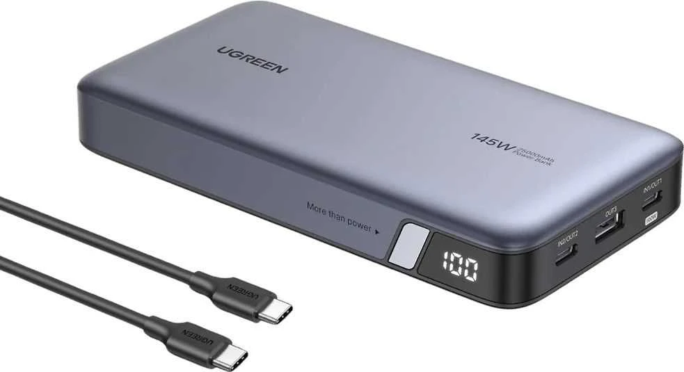 Nešiojamas įkroviklis UGREEN Powerbank 145W nešiojamajam kompiuteriui - 3 jungtys / 25000mAh