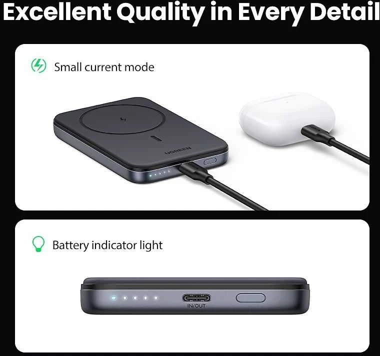 Powerbank UGREEN PB561, 10000mAh, 20W, PD3.0, PD2.0, FCP, AFC, BC1.2, juodas
