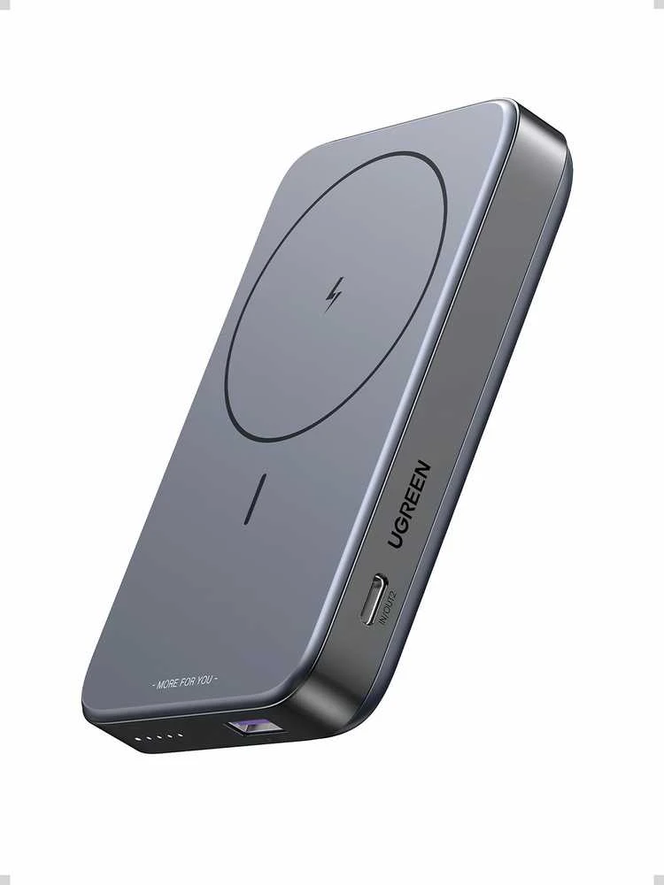 Ugreen PB206 10000mAh USB + USB-C 20W su funkcija podstawki (juoda)
