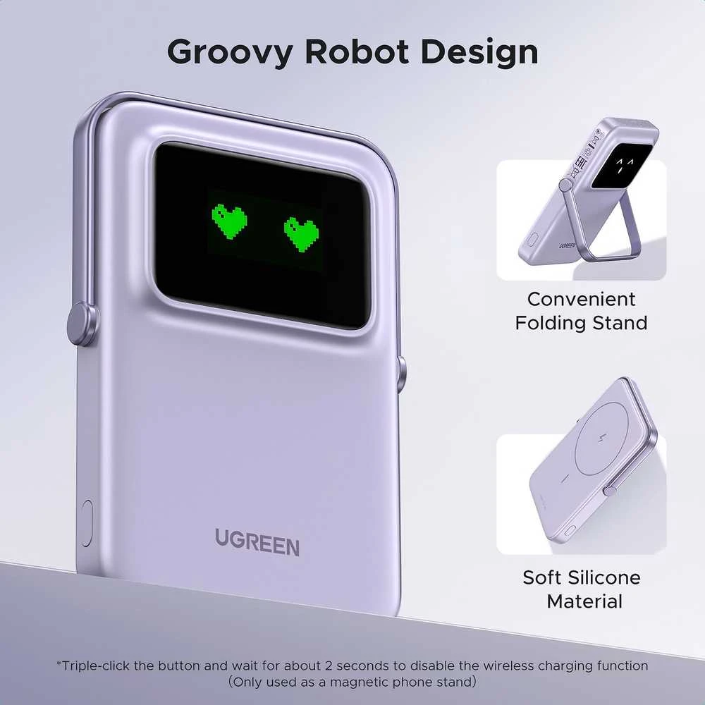 Ugreen Uno PB571 5000 mAh USB-C 20W violetinė