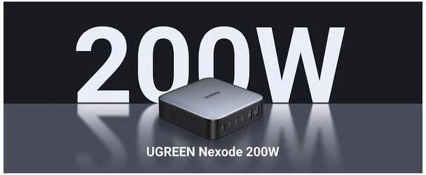 UGREEN 2USB-A+4USB-C 200W Desktop greitasis įkroviklis, pilkas