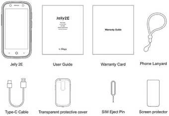 Unihertz Jelly 2E telefonas, 64/4 GB, sidabrinis (2025)