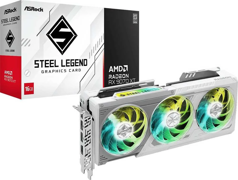 Vaizdo plokštė ASRock Radeon RX 9070 XT Steel Legend 16GB