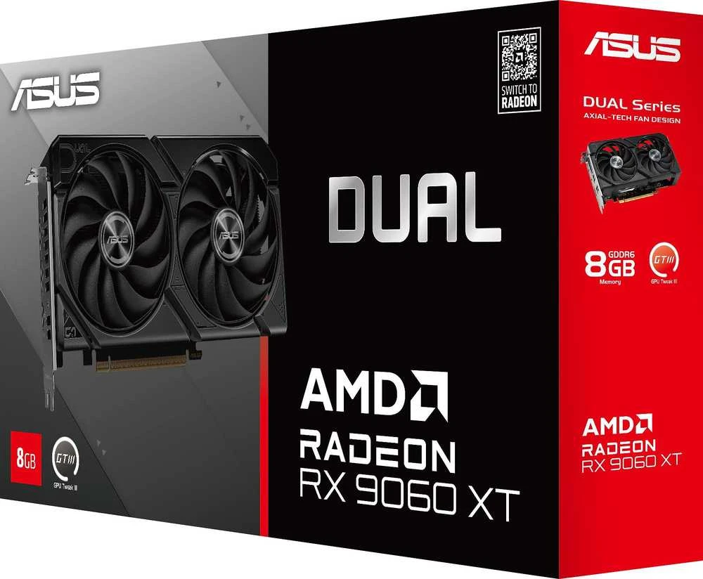 Vaizdo plokštė ASUS Radeon RX 9060 XT DUAL 8GB