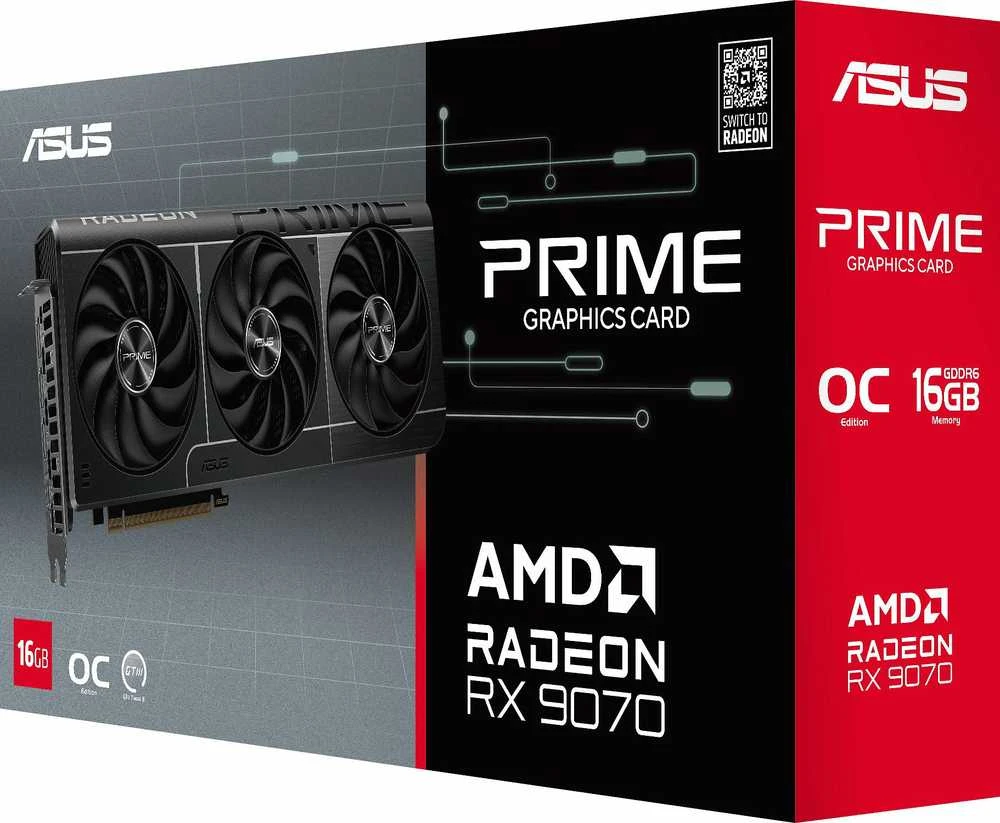 Vaizdo plokštė ASUS Prime RX9070 O16G AMD Radeon RX 9070 16 GB GDDR6