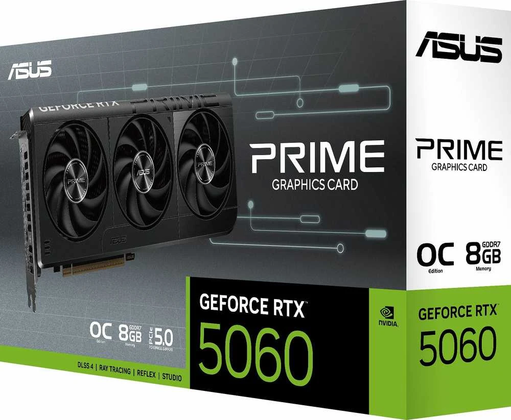 Vaizdo plokštė ASUS GeForce RTX 5060 Ti PRIME OC 8GB DLSS 4