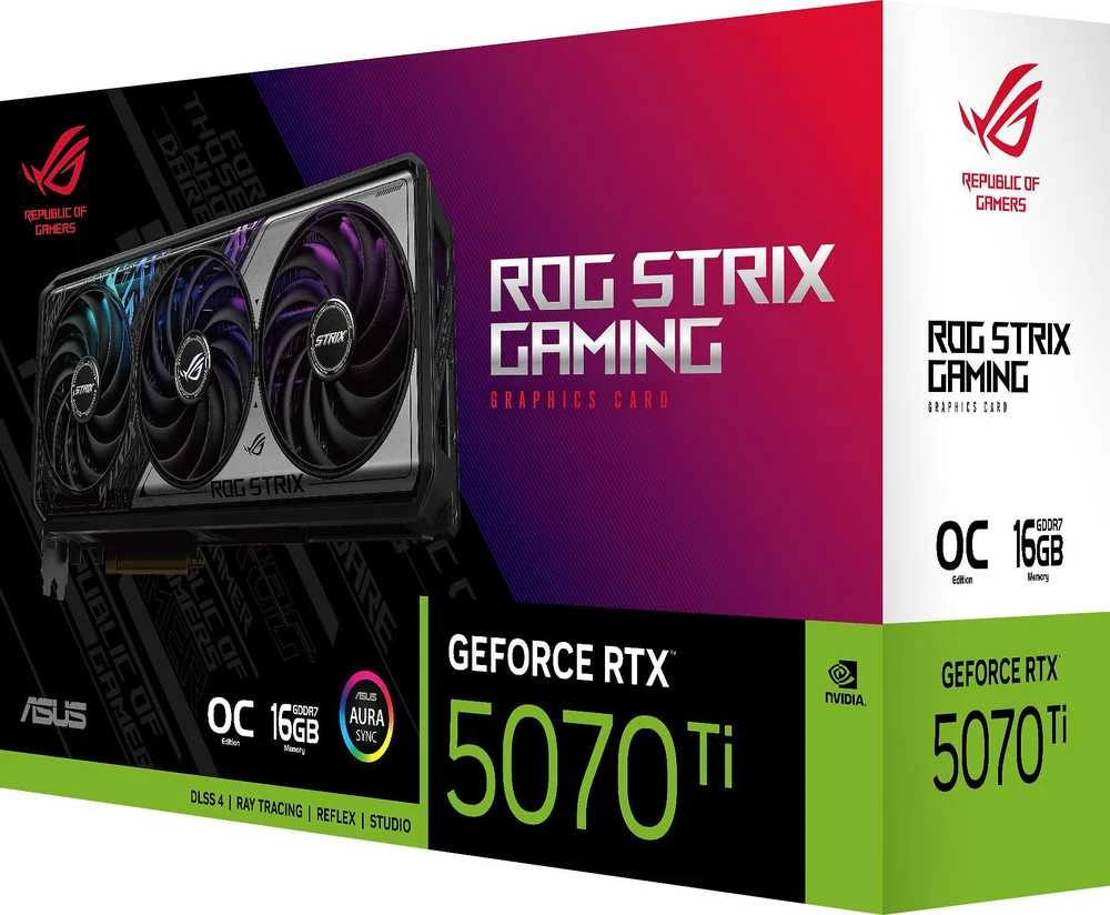 Vaizdo plokštė ASUS GeForce RTX 5070 Ti ROG STRIX GAMING OC 16GB DLSS 4