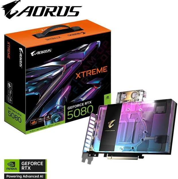 GIGABYTE AORUS GeForce RTX 5080 XTREME WATERFORCE WB 16GB vaizdo plokštė