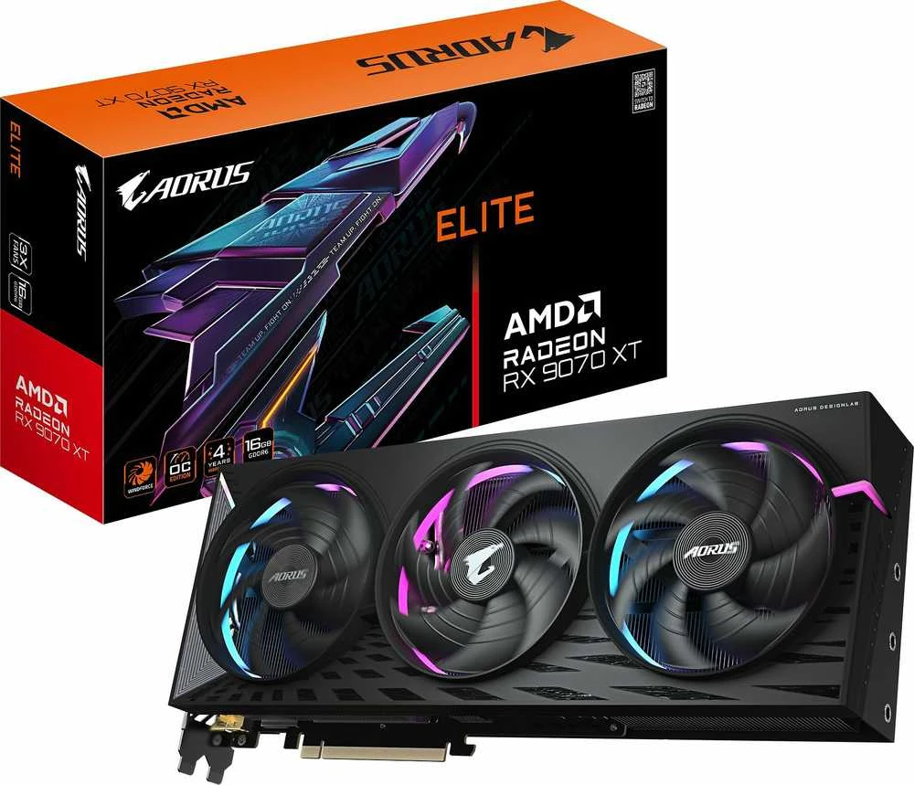 Vaizdo plokštė Gigabyte AORUS Radeon RX 9070 XT ELITE 16GB