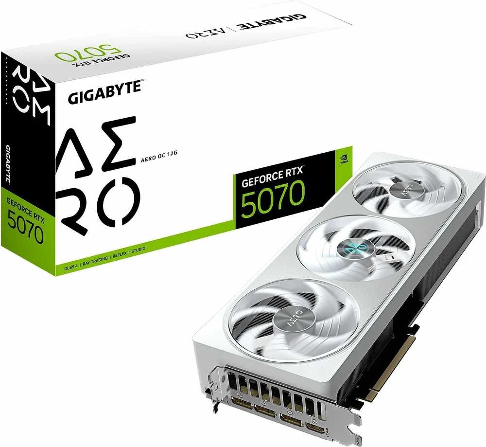Vaizdo plokštė Gigabyte GeForce RTX 5070 AERO OC 12G | NVIDIA | 12 GB | GeForce RTX 5070 | HDMI jungtys kiekis 1 | PCI-E 5.0
