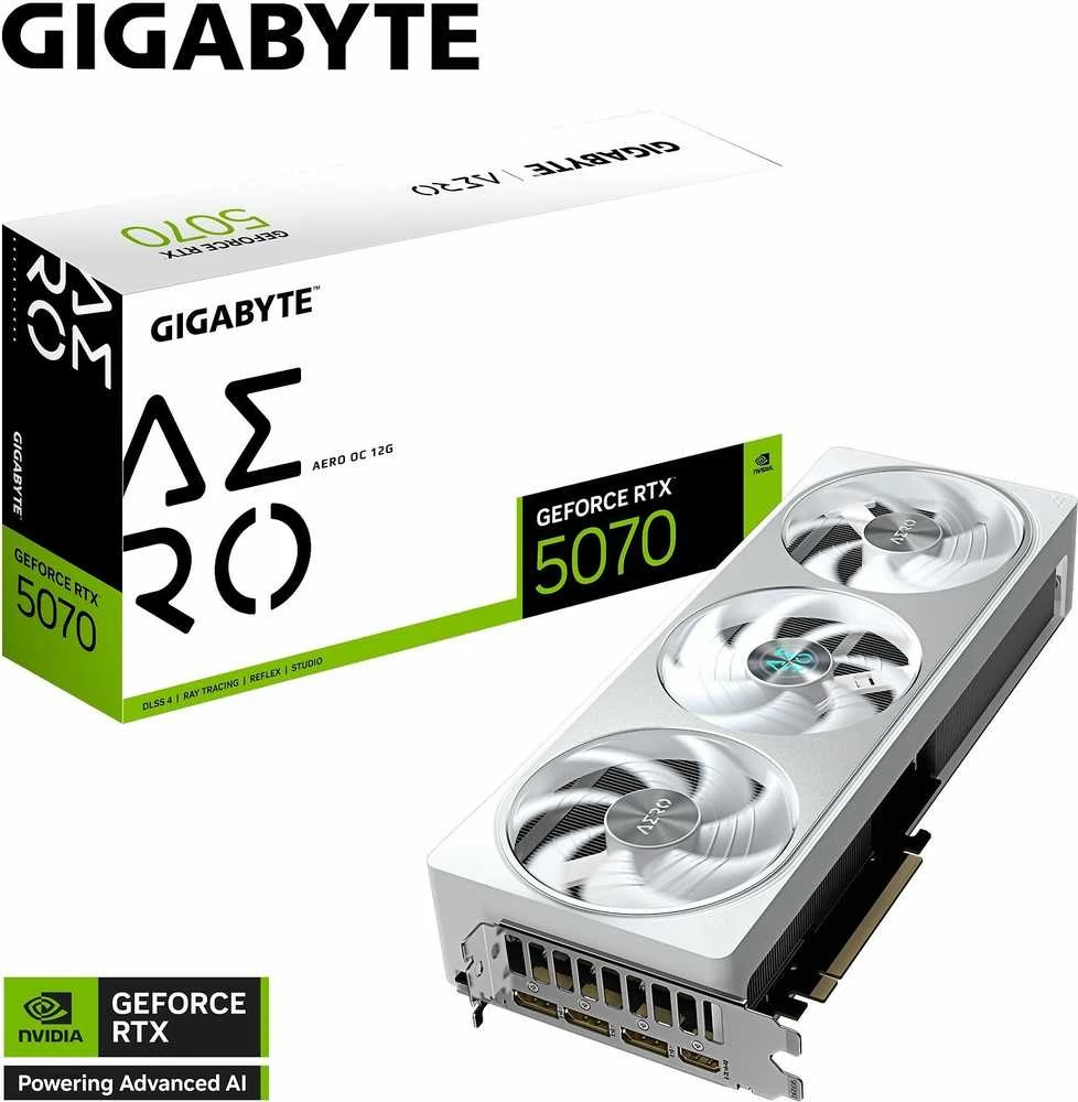 Vaizdo plokštė Gigabyte GeForce RTX 5070 AERO OC 12G | NVIDIA | 12 GB | GeForce RTX 5070 | HDMI jungtys kiekis 1 | PCI-E 5.0