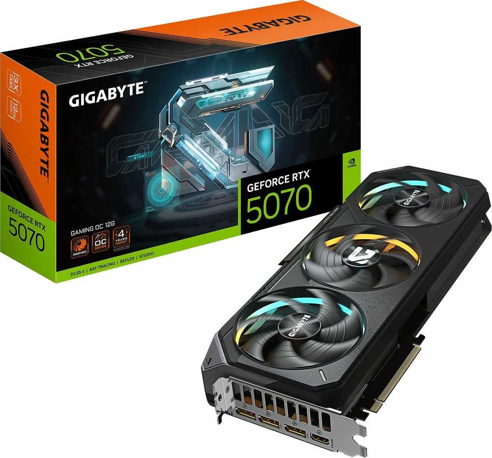 Vaizdo plokštė Gigabyte GeForce RTX 5070 GAMING OC 12G | NVIDIA | 12 GB | GeForce RTX 5070 | GDDR7 | HDMI jungtys kiekis 1 | PCI-E 5.0
