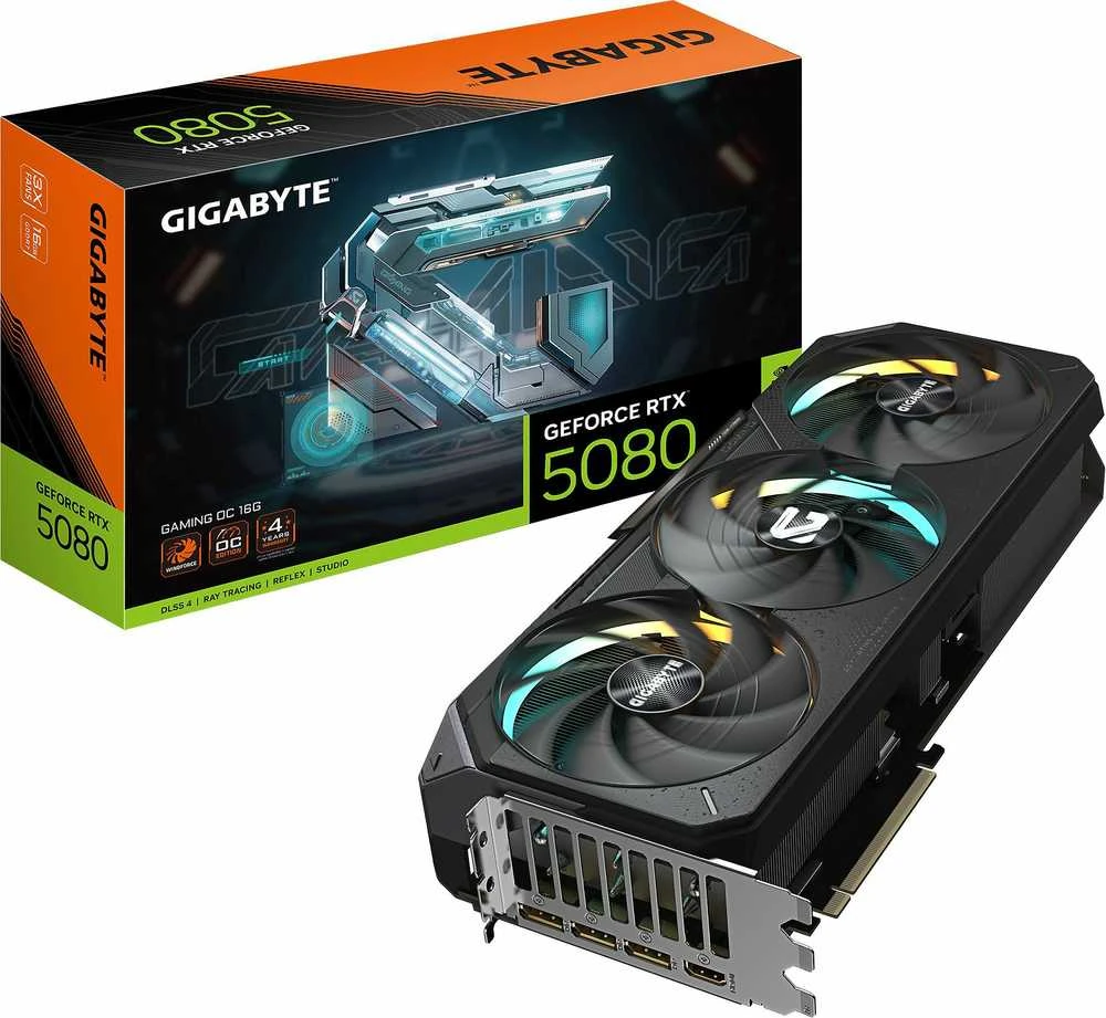 Vaizdo plokštė GIGABYTE GeForce RTX 5080 GAMING OC 16G Grafikos plokštė