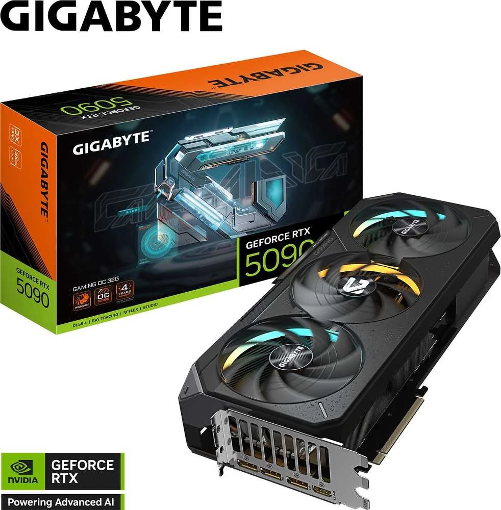 Vaizdo plokštė GIGABYTE GeForce RTX 5090 GAMING OC 32G Grafikos plokštė - 32GB GDDR7, 512bit, PCI-E 5.0, 2550MHz Core Clock, 3 x DP 2.1b, 1 x HDMI 2.1b, NVIDIA DLSS 4, GV-N5090GAMING OC-32GD