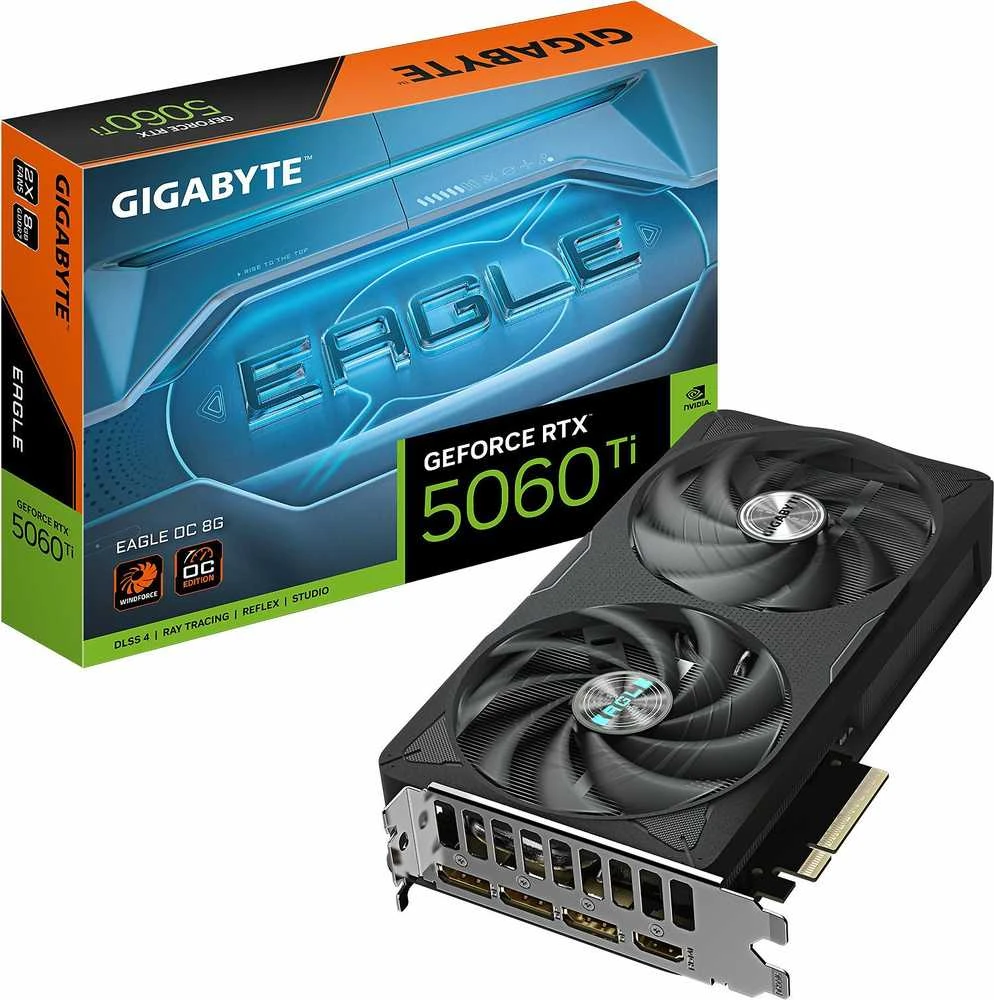 GIGABYTE GeForce RTX 5060 Ti EAGLE OC 8GB GDDR7 vaizdo plokštė, 3xDP, 1xHDMI