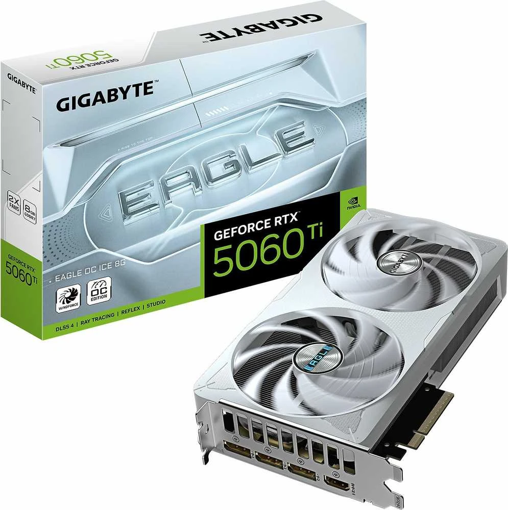 Vaizdo plokštė GIGABYTE GeForce RTX 5060 Ti EAGLE OC ICE 8GB GDDR7 3xDP 1xHDMI