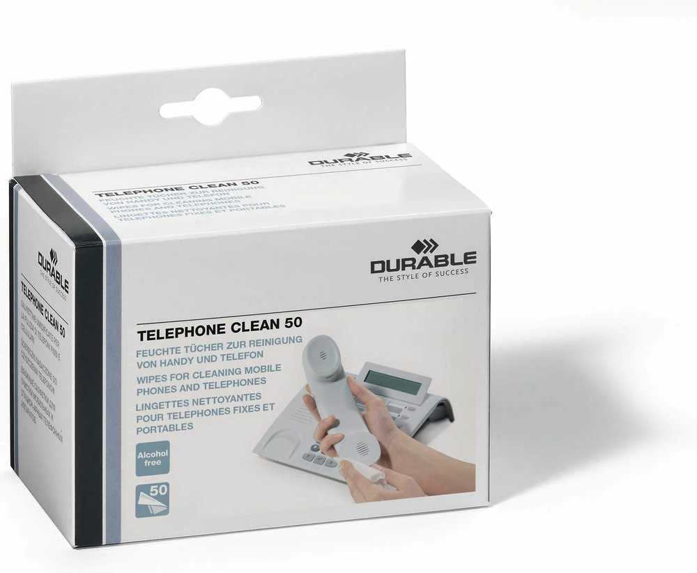 Valiklis Durable Patvarios drėgnos servetėlės fiksuotojo ryšio telefonams dezinfekuoti 50 ml (5785-02)