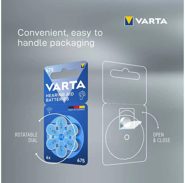 Elementai klausos aparatams Varta 675
