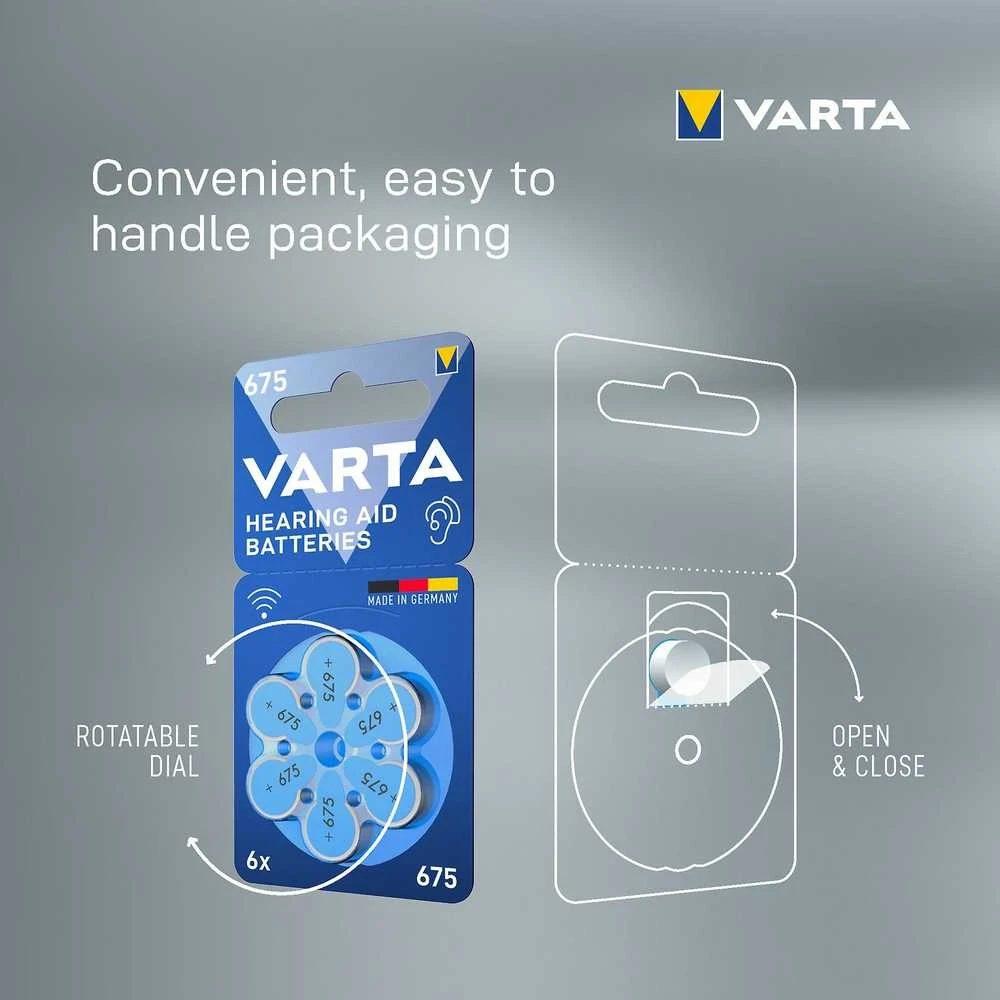 Elementai klausos aparatams Varta 675
