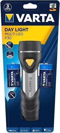 Varta Day Light Multi LED F30 Rankinis žibintuvėlis Juoda, Sidabras, Geltona