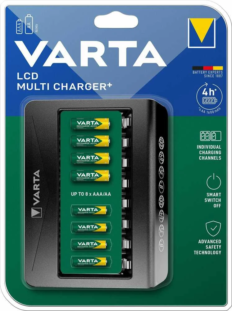 Varta 8 AA/AAA elementų kroviklis LCD Multi Charger Plus 57681