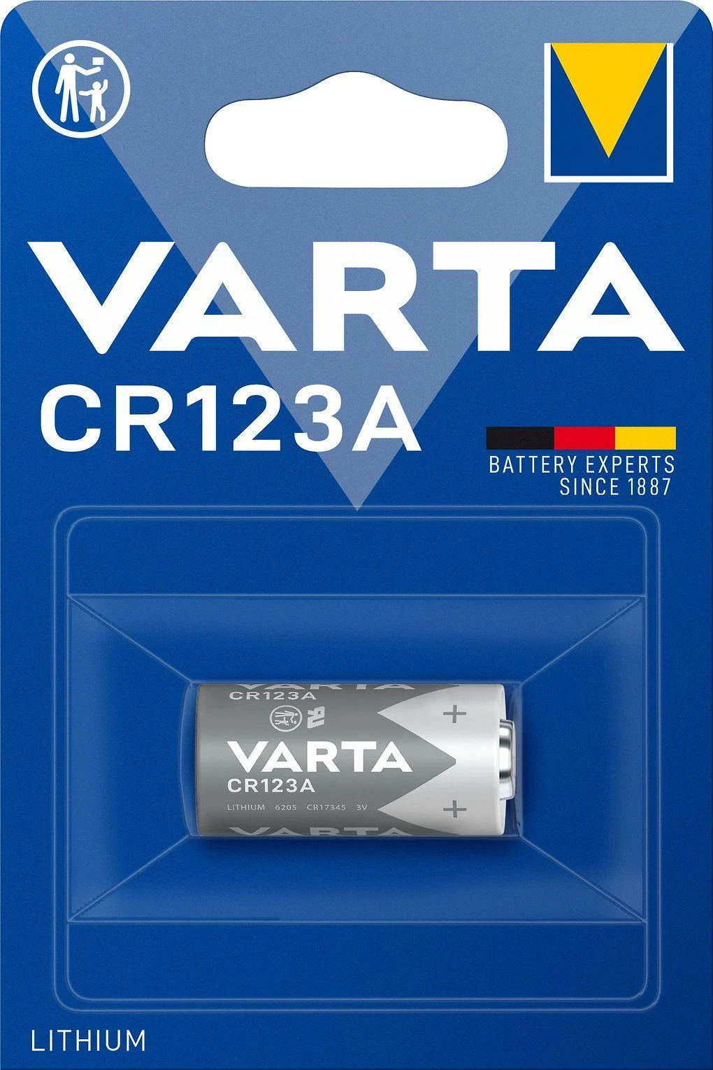 Varta Lithium CR123 3V 1430mAh elementas 6205, 1 vnt.