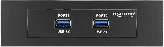 DELOCK priekinis skydelis 3,5 2x USB 3.0 juodas (Pinheader)