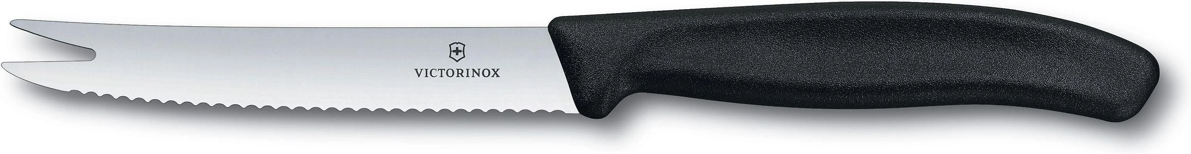 Victorinox Victorinox virtuvinis peilis, dantytas sūrio ašmenys 11 cm, juoda