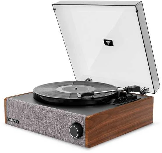 Victrola Eastwood LP patefono grotuvas, riešutmedis