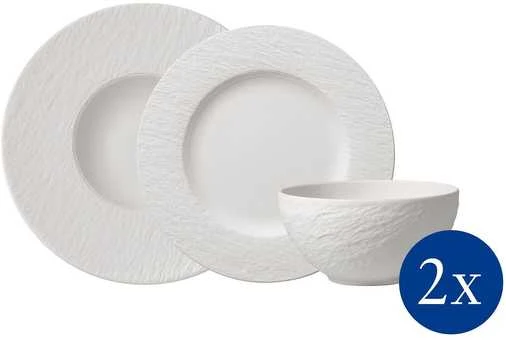 Villeroy & Boch Manufacture Rock -astiasarja, 6-osainen, valkoinen