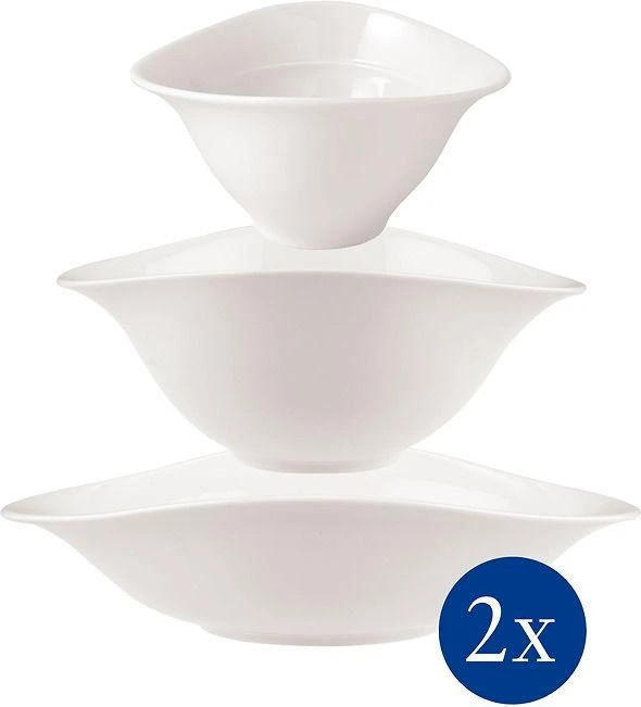 Villeroy & Boch Vapiano trio bowl -kulhosetti, 6-osainen, valkoinen