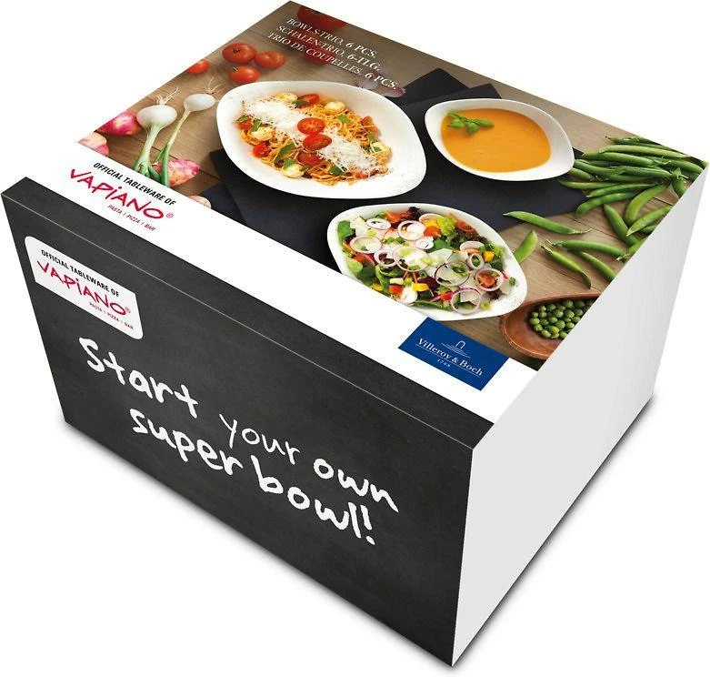 Villeroy & Boch Vapiano trio bowl -kulhosetti, 6-osainen, valkoinen