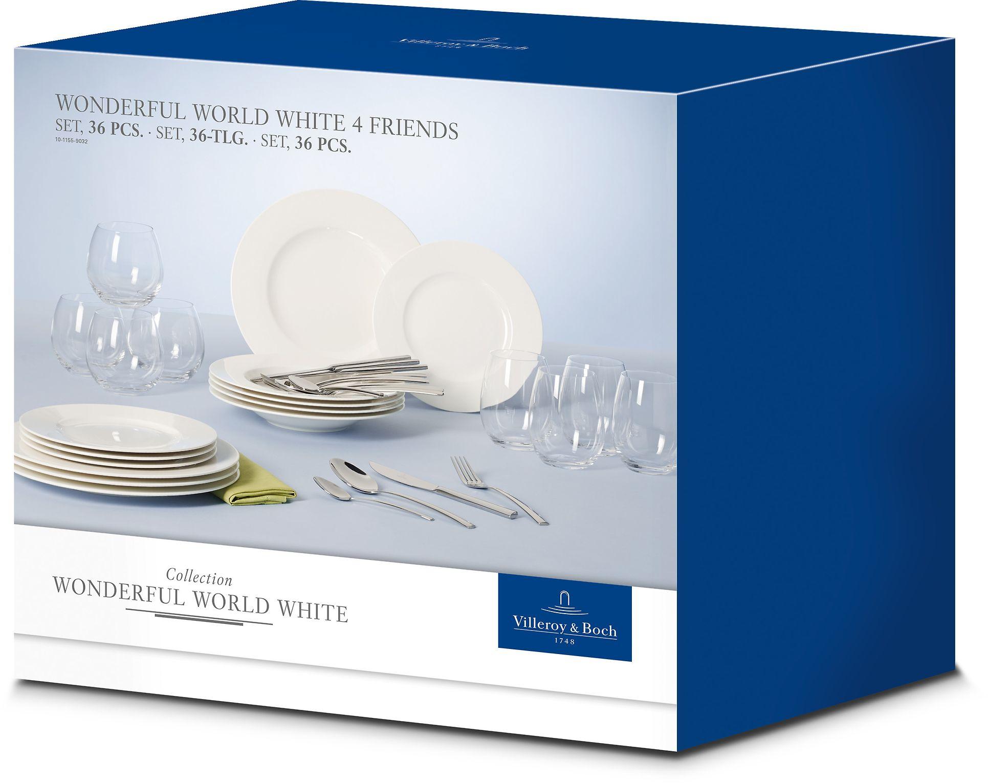 Villeroy & Boch Wonderful World Baltas 4 Friends indai, 36 vnt, modelis ...