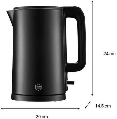 OBH Nordica Thermo Protect virdulys 1,5 l, juodas