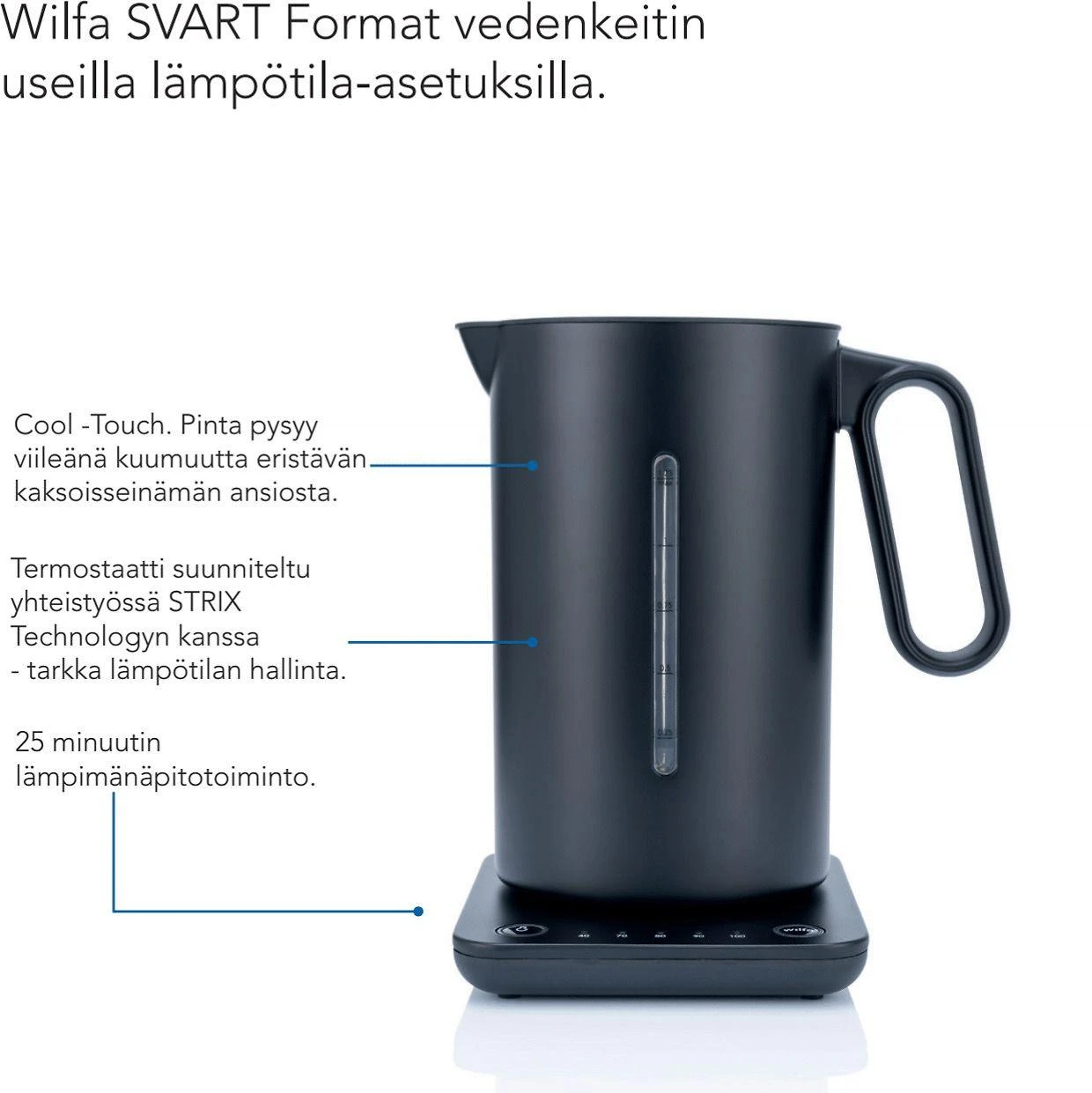 Virdulys WILFA FORMAT Juodas KETTLE