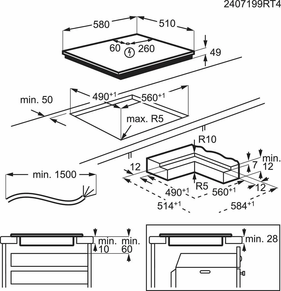Kaitlenė AEG TI64IB10IZ 7000 SenseBoil induktiotaso