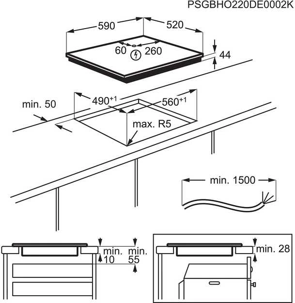 Kaitlentė  AEG TI64IG00FB 6000 FlexiBridge induktiotaso
