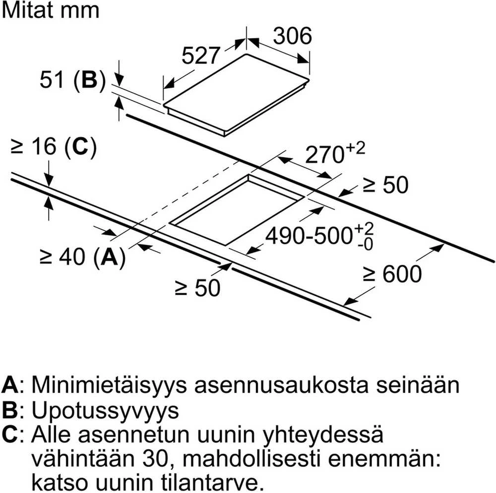 Indukcinė kaitlentė Bosch PXX375FB1E  30cm.