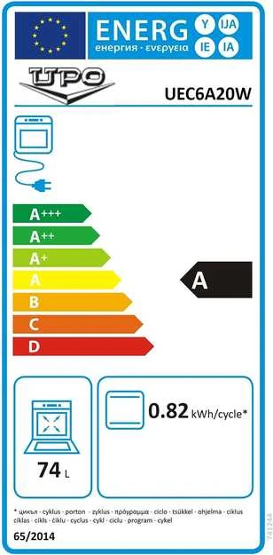 Orkaitė Upo UEC6A20W keraaminen liesi, valkoinen