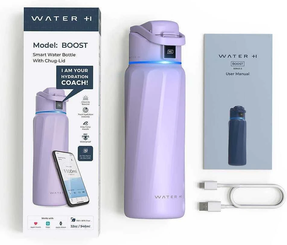 Gertuvė WaterH BOOST Chug Lid älyjuomapullo, 946 ml, violetti