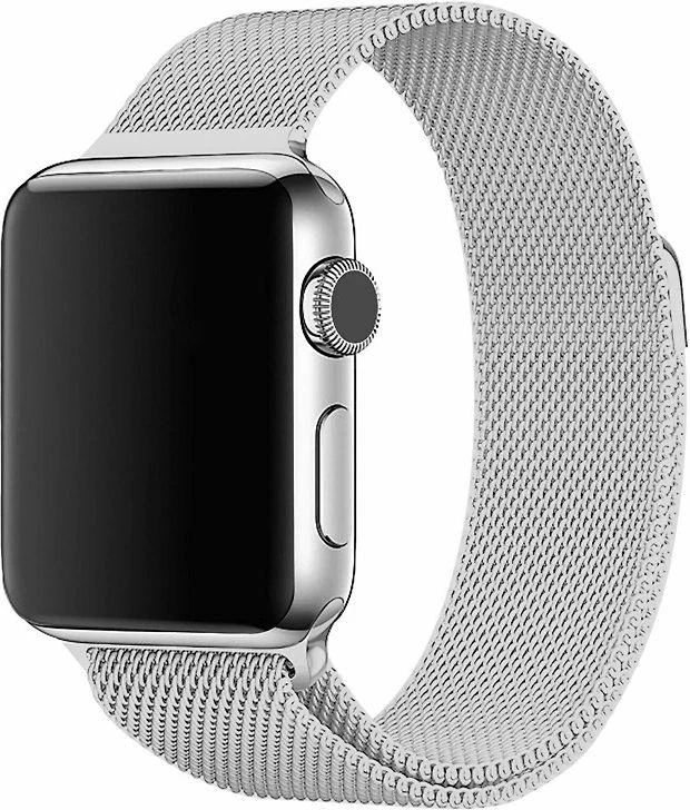 Wave Banginė plieno pintinė apyrankė, Apple Watch 38 mm / 40 mm / 41 mm, sidabrinė
