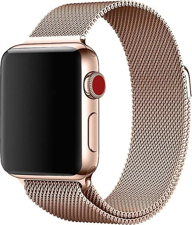 Wave Banguota plieno pinta apyrankė, Apple Watch 42 mm / 44 mm / 45 mm, rožinis auksas