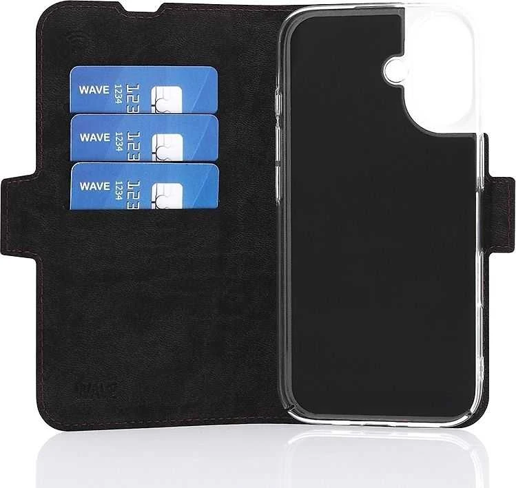 Dėklas Wave BookCase -suojakotelo, MagSafe-yhteensopiva, Apple iPhone 16, Smoky Sangria
