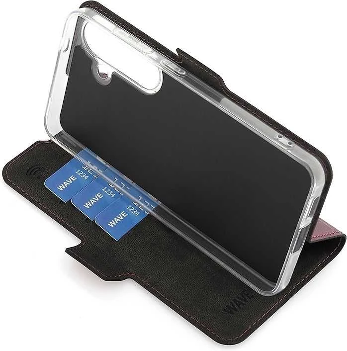 Dėklas Wave BookCase -suojakuori, Samsung Galaxy S24, Smoky Sangria