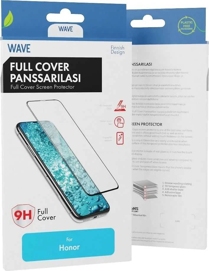 Wave Full Cover -panssarilasi, Honor 200 Lite, musta kehys
