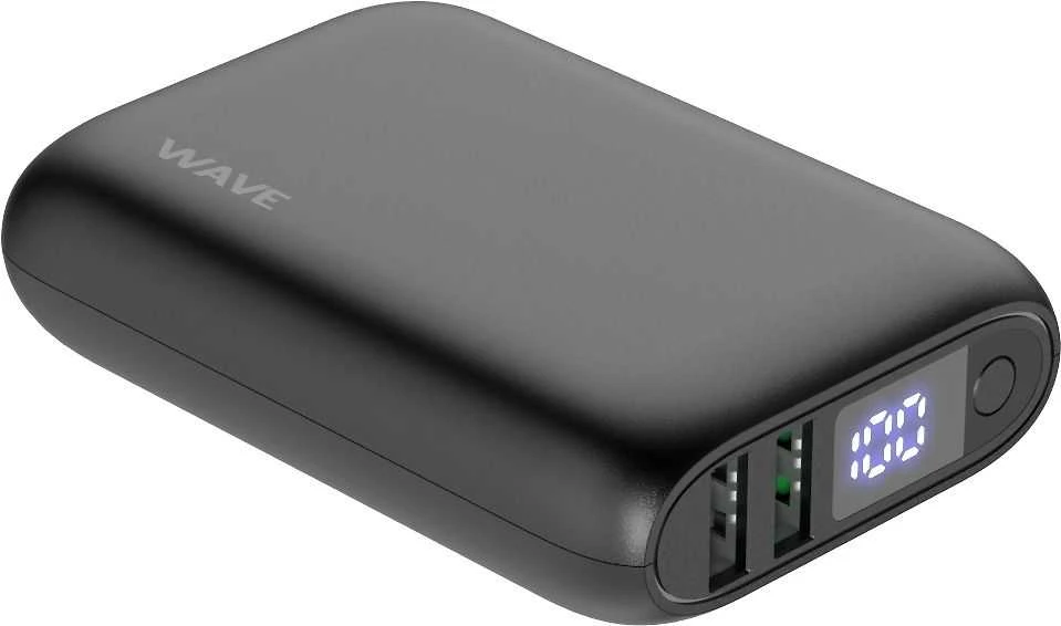 Wave Pocketpower atsarginis maitinimo šaltinis, 10 000 mAh, juodas