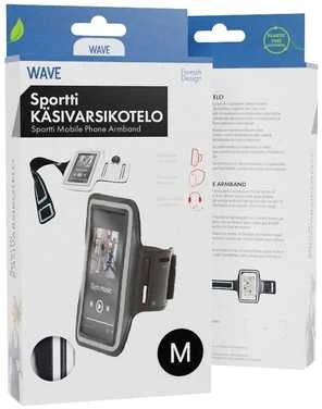 Wave rankenos dėklas išmaniesiems telefonams, M dydis, juodas